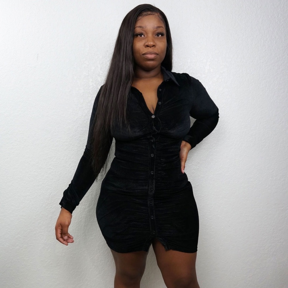 Corduroy Ribbed Velvet Dress